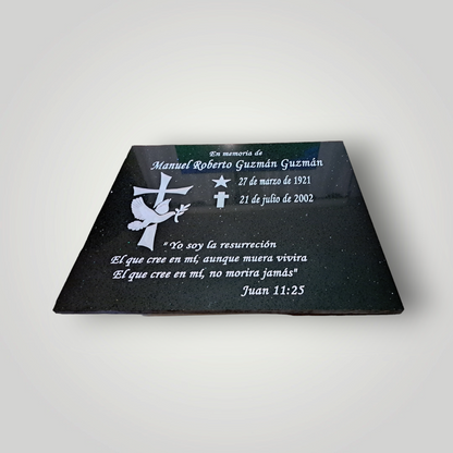 Lapida de cuarzo personalizada