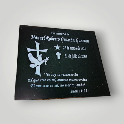 Lapida de cuarzo personalizada