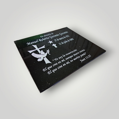 Lapida de cuarzo personalizada