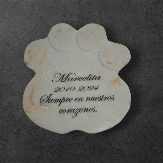 lapida de perrito formato patita