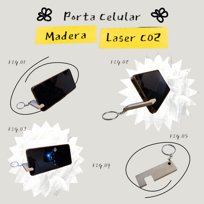 Porta celular tipo llavero