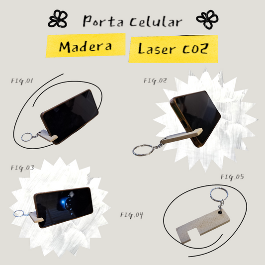 Porta celular tipo llavero