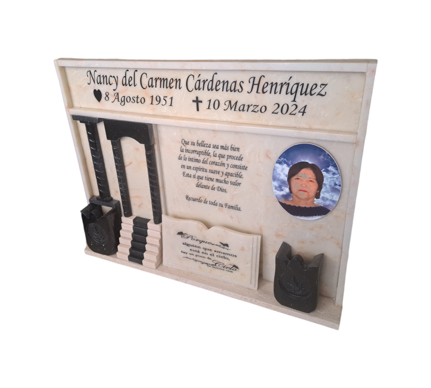 Lapida de nicho con pilares