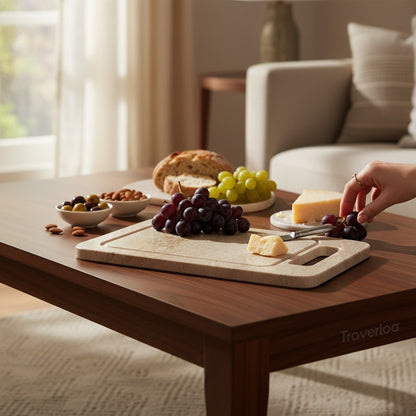 Tabla de Travertino Natural 30x20 cm – Edición Premium