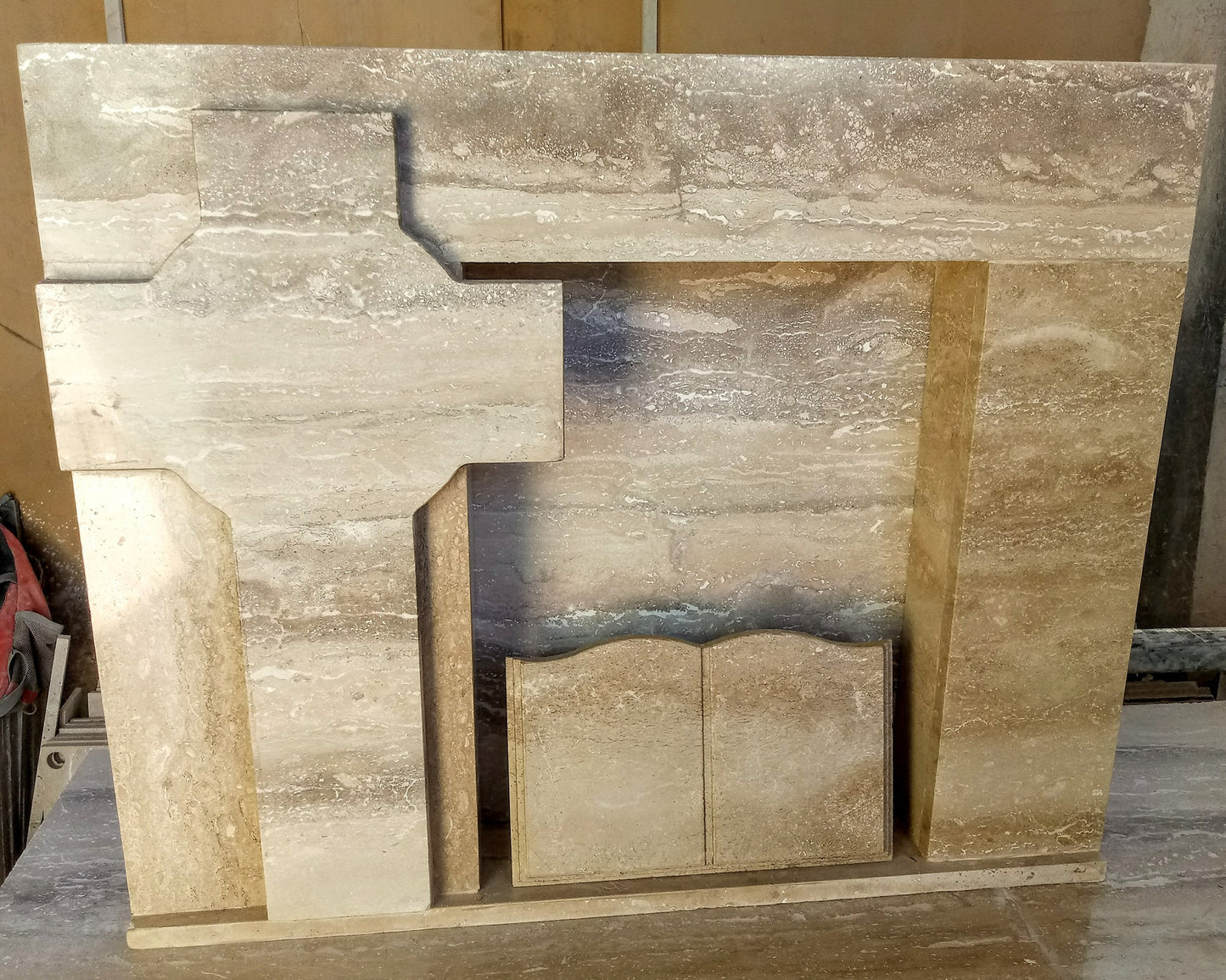 Lapida de mármol travertino para nicho A