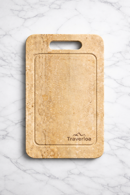 Tabla de Travertino Natural 30x20 cm – Edición Premium