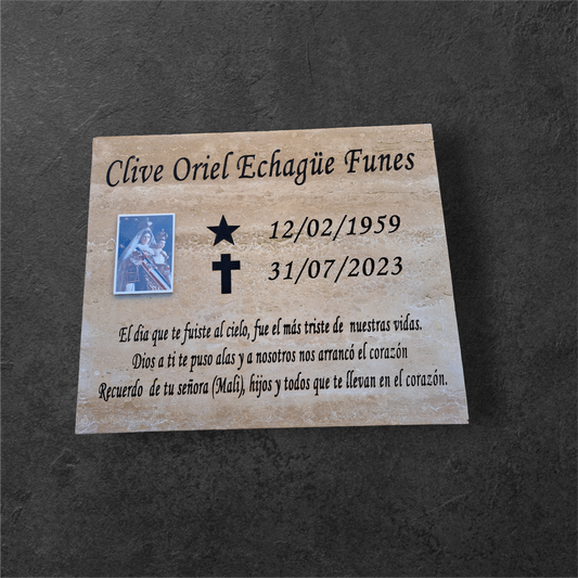 Lapida travertino con cnc